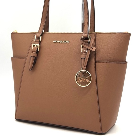 Michael Kors Handbags - Michael Kors Large Charlotte Tote Bag Luggage Brown